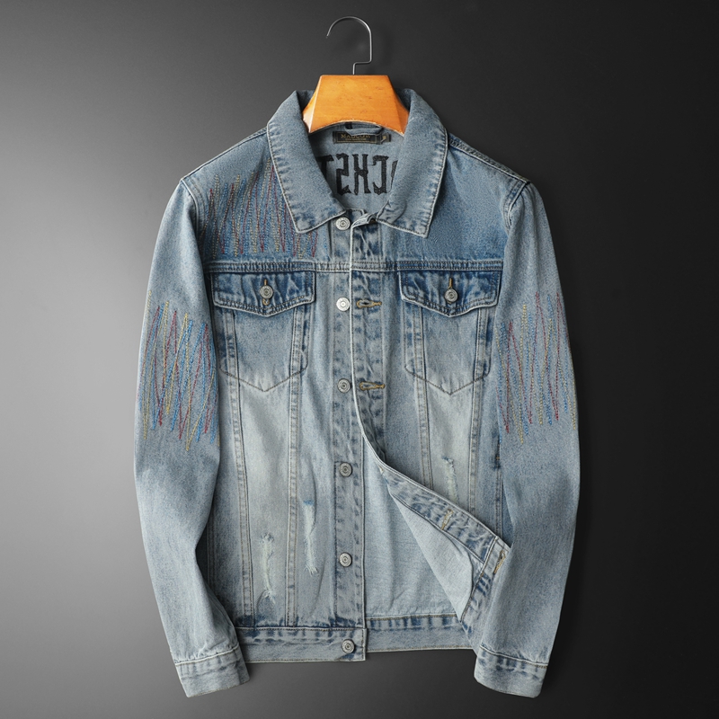 Streetwear Brand Denim - Marke Vintage Gewaschene Denim Jacke Männer