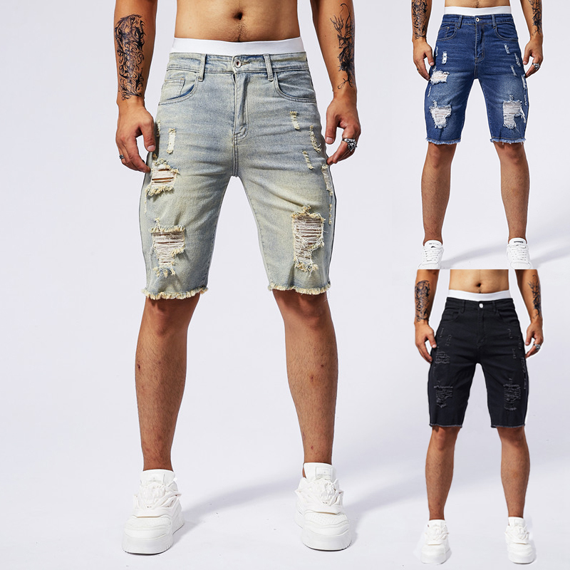 Streetwear Brand Vintage - 2025 sommer Neue männer Zerrissene Denim