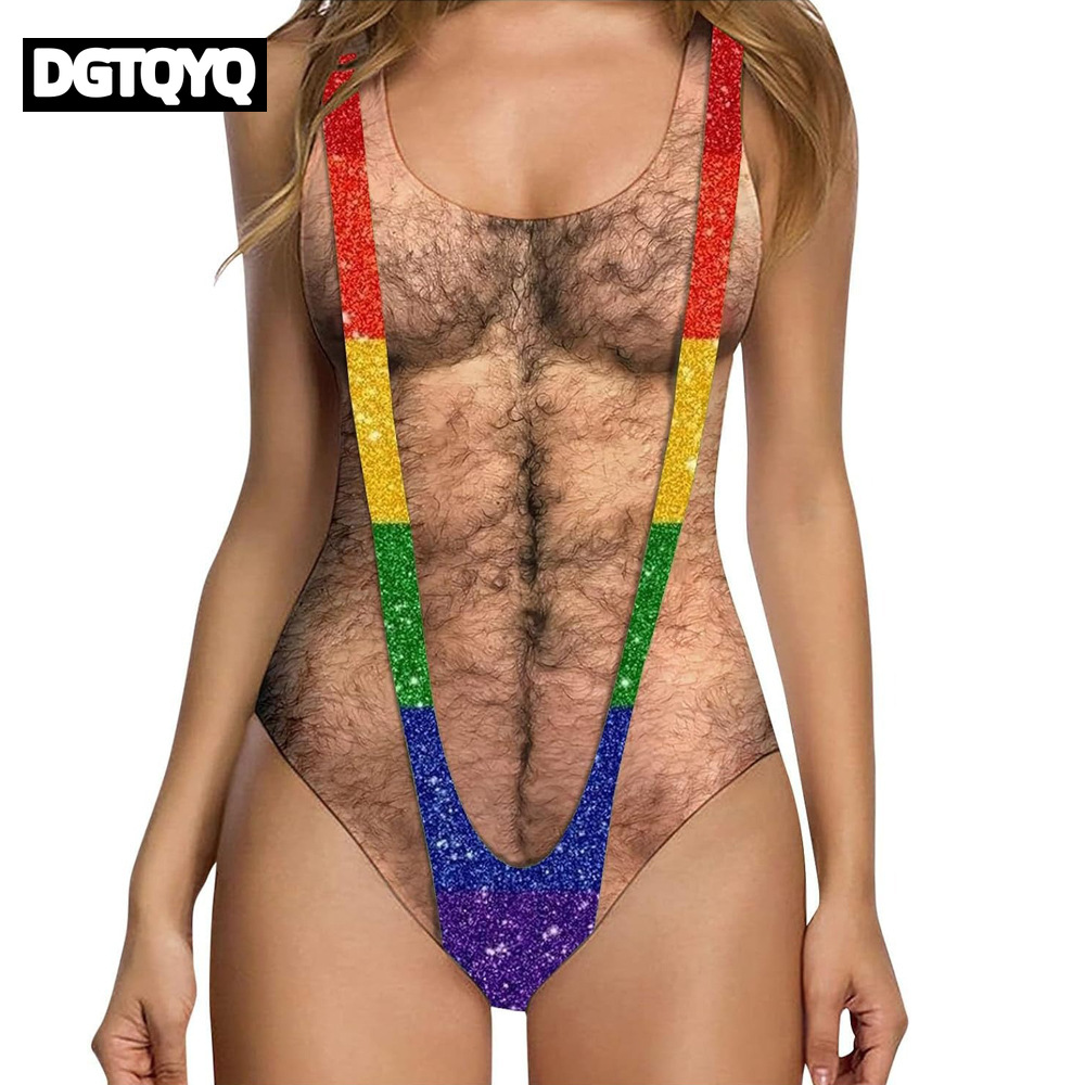 A Bathing Ape Camo - Lustiger Borat-Badeanzug mit Aufdruck für Damen,