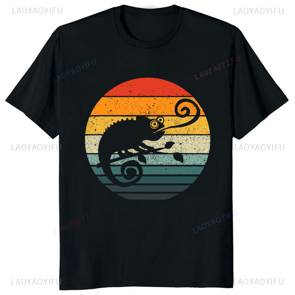 Streetwear Brand T Shirt - Lustige Cartoon Schatten Grafik Pinted Chamäleon