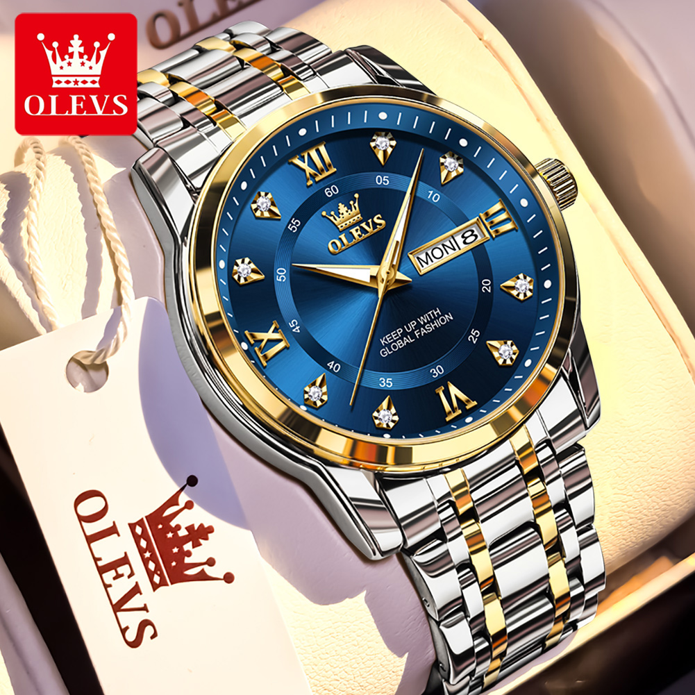 Streetwear Brand Luxury - OLEVS Marke Mode herren uhren edelstahl