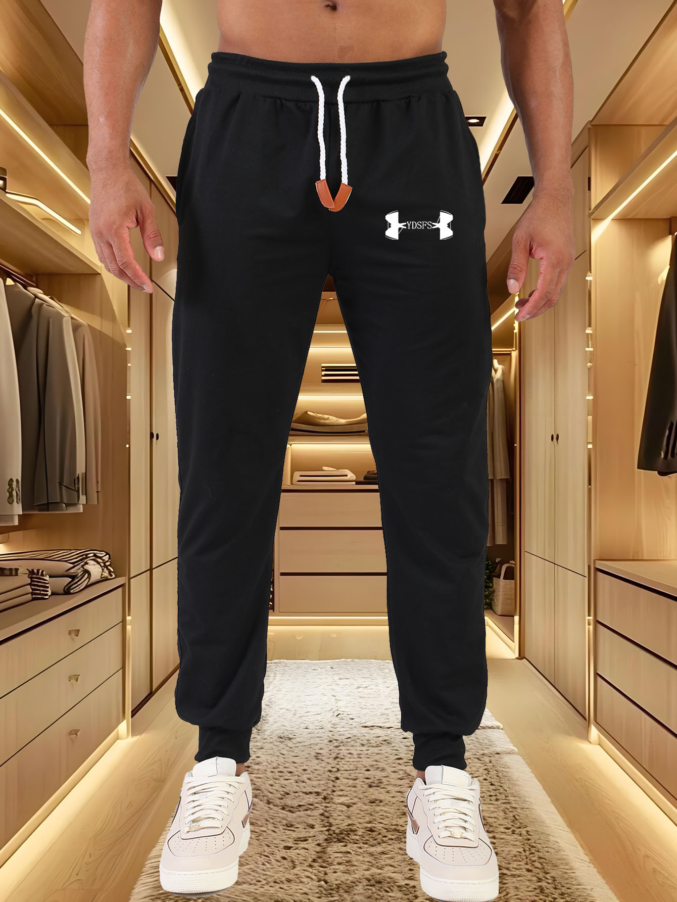 Streetwear Brand Joggers - Herren Jogginghose Sport Markenlogo-Druck Elastischer Bund