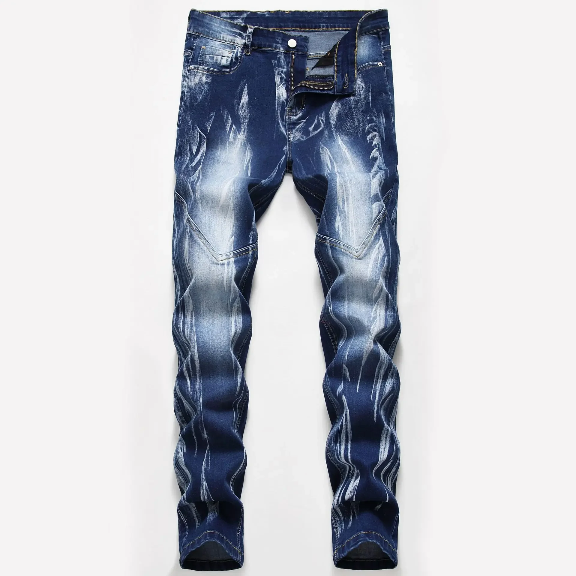 Mode Druck Männer Elastizität  – Streetwear Brand Denim Bewertung und Preis