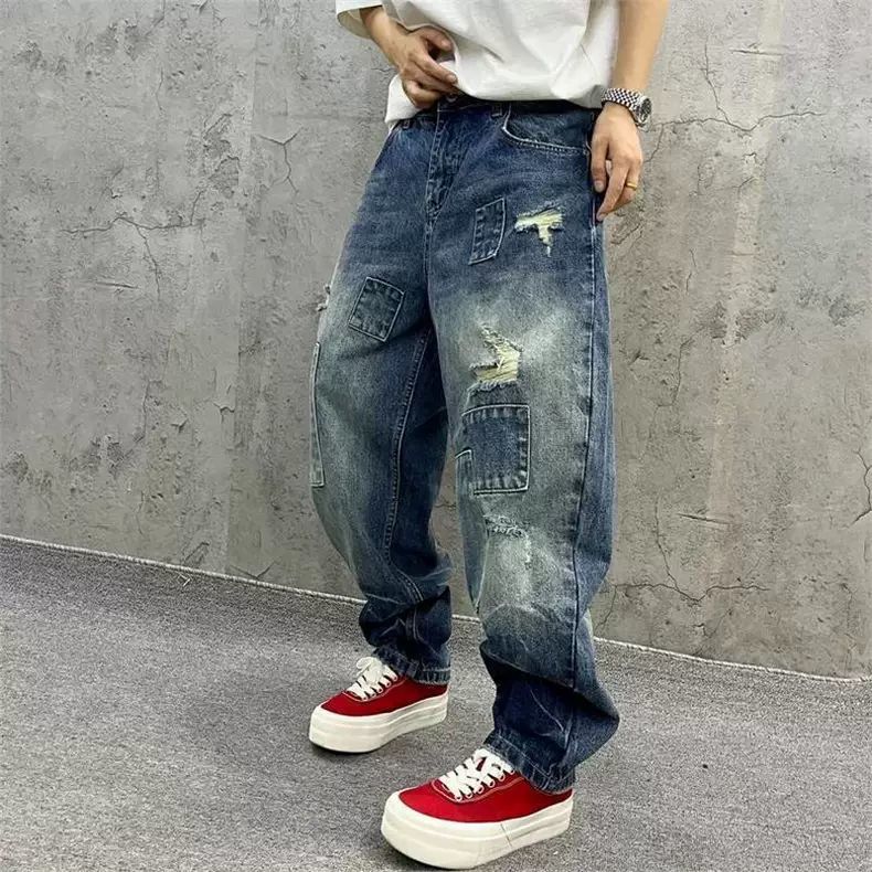 Marken-Splicing-Jeans Herbstmo – Streetwear Brand Denim Bewertung und Preis