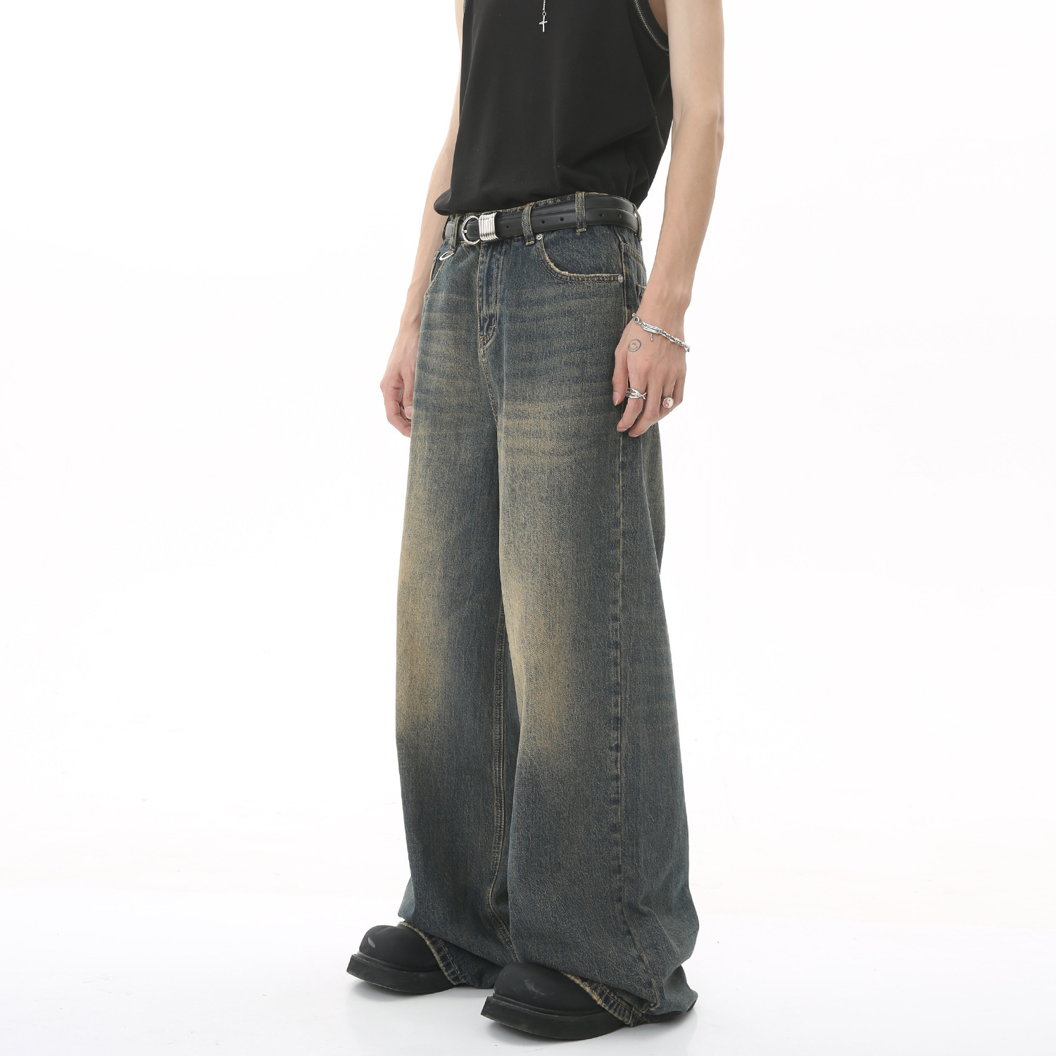 Neue männer Baggy Gerade Bein  – Streetwear Brand Denim Bewertung und Preis