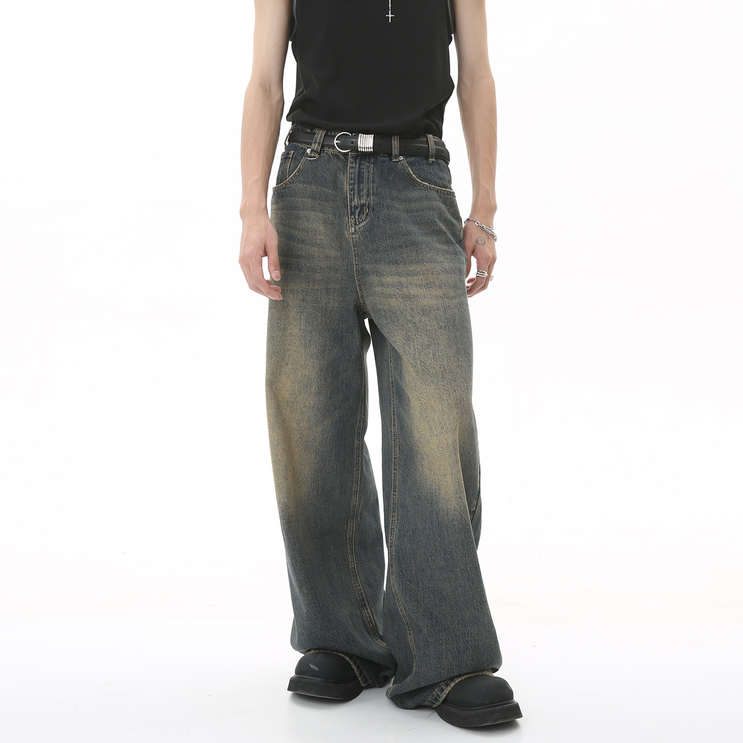 Neue männer Baggy Gerade Bein  – Streetwear Brand Denim Bewertung und Preis
